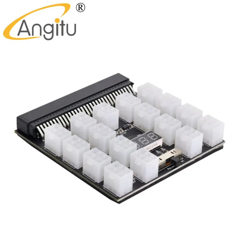 Angitu 17 * 6pin Breakout Board 64Pin Server Converter LED Display untuk HP 1200W 750W PSU GPU B T C