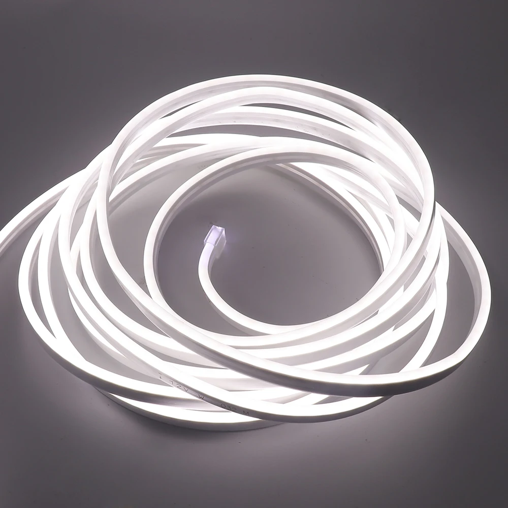 Fita de luz led 12v neon, 6x12mm, 2835, à prova d'água, com tomada ue, para decoração de casa, 1m, 2m, 3m, 4m, 5m