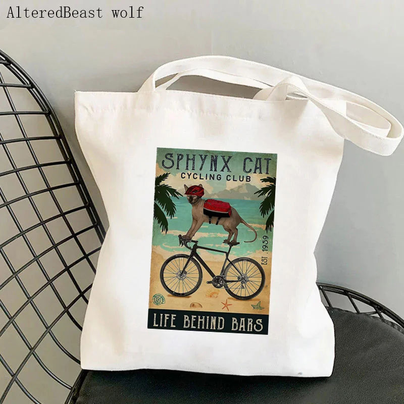 Women Shopper bag Copy of Gothic Cat Printed Kawaii Bag Harajuku Shopping Canvas Shopper Bag girl handbag Tote Shoulder Lady Bag