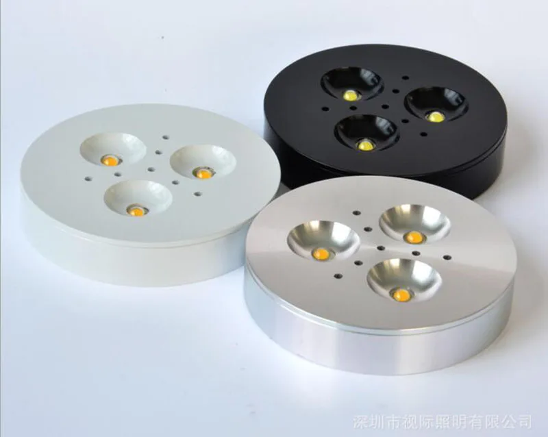  10pcs/lot 3W Under Cabinet Lamps LED Downlights Puck Spot Light For Kitchen Closet Furniture Lighting 12V LED Lamp