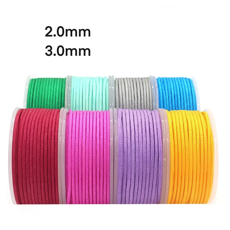 About the Fit Nylon Round Cords 2mm 3mm Braided Threads DIY String Strap Ropes Beading Bracelet For Jewelry Making Woven Lace