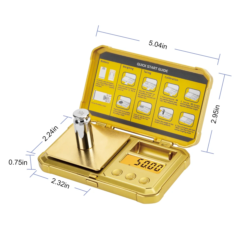 Mini Small Gram Scale 200g/0.01g, STEAMPUNK 24K Gold Scale, Digital Pocket Scale with LCD, Tare for Jewelry, Herbs, Medicines