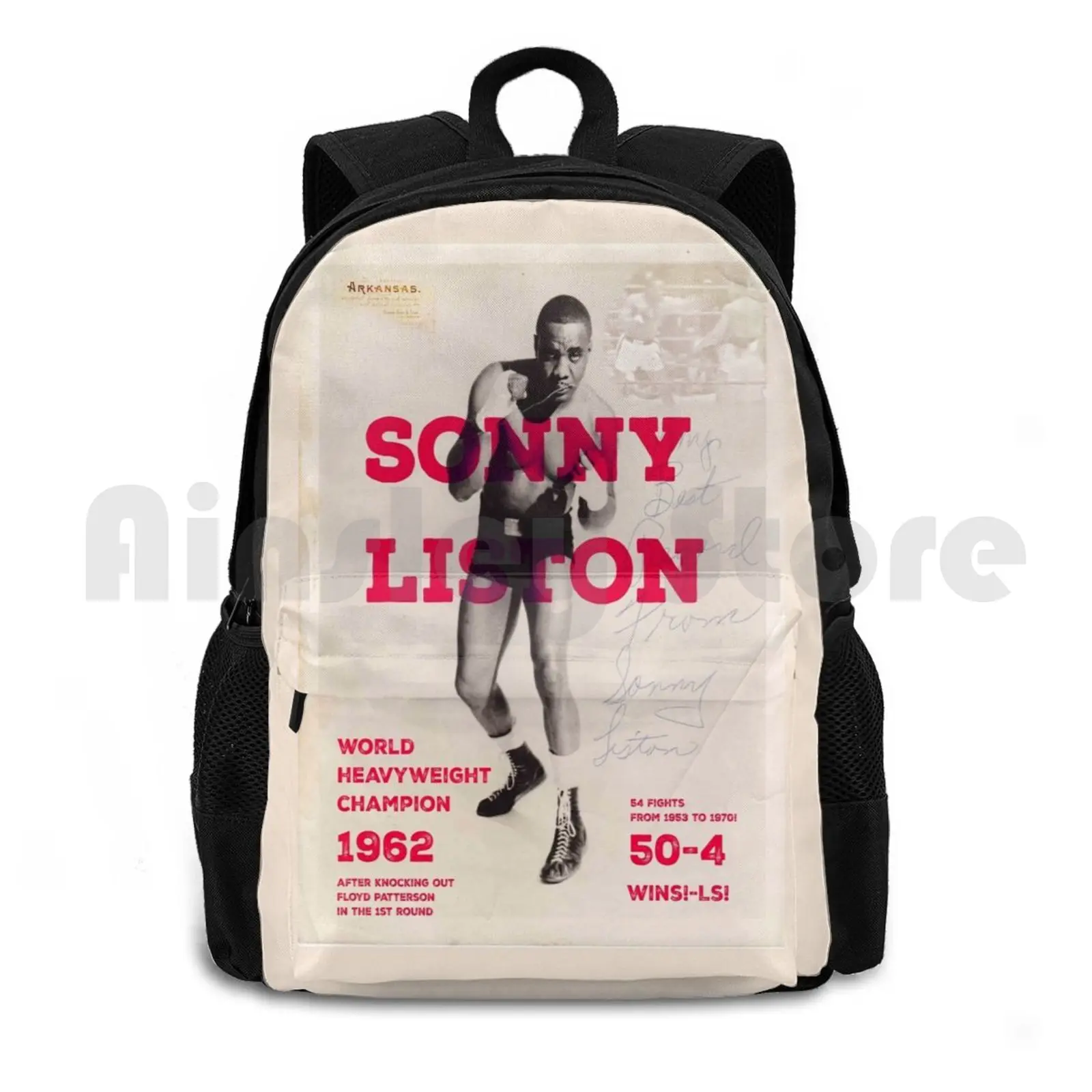 

Sonny Liston Outdoor Hiking Backpack Riding Climbing Sports Bag Boxer Heavy Weight Heavyweight 60s Boxing Sport History Classic