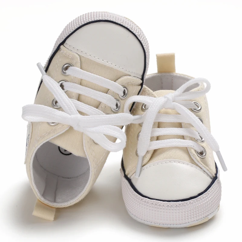 Canvas-Turnschuhe für Babys, Jungen und Mädchen, Lauflernschuhe für Kleinkinder, rutschfest, weiche Sohle, klassische Schuhe für Neugeborene, 0–18 Monate – Detail 24