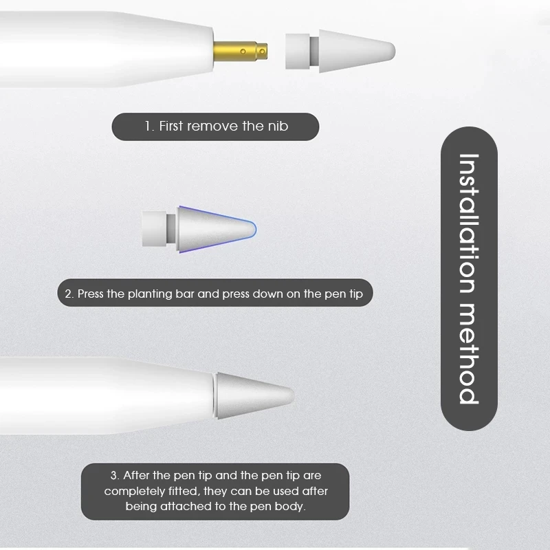 ซิลิโคน8 Pcs เคล็ดลับสำหรับ Apple ดินสอ1 2 Touchscreen Stylus ปากกา Nib ป้องกันผิวสำหรับ apple Pencil