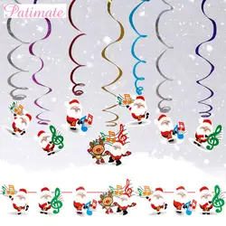 PATIMATE Christmas Spiral Hanging Christmas Decoration For Home babbo natale Elk Pendant 2021 ornamenti natalizi Navidad Decor