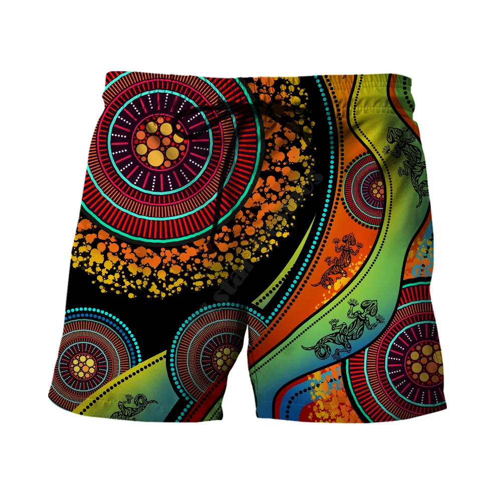 Summer Casual Shorts Aboriginal Australia Indigenous Lizards and the Sun 3D Printed Trousers For Women Men Shorts