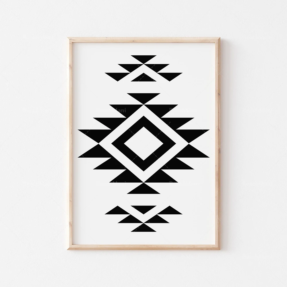 Aztec wall art, minimalist gallery walls, black and white prints of modern contemporary art works, art bohemian wall art decorat