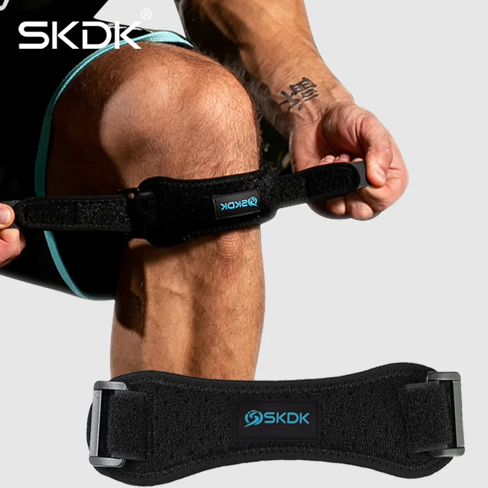 SKDK Patella Kneecap Band Adjustable Silica Gel Knee Tendon Strap Protector Knee Pads Running Sports Cycling Gym Knee Support