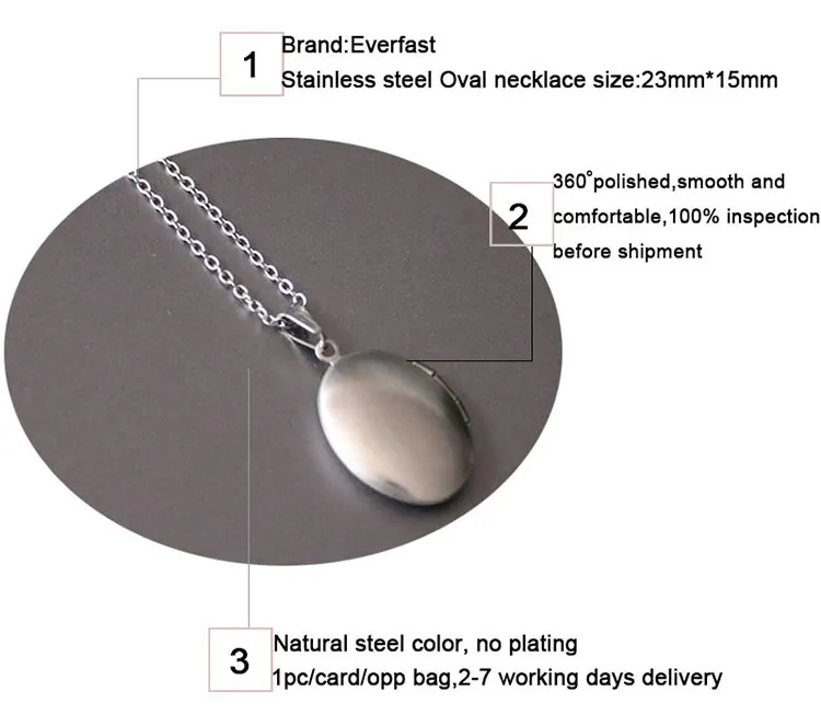 1Set Oval Lotus Flower Shell Photo Frame Stainless Steel Necklace Floating Locket Charm Necklaces Women Men Memorial Jewelry