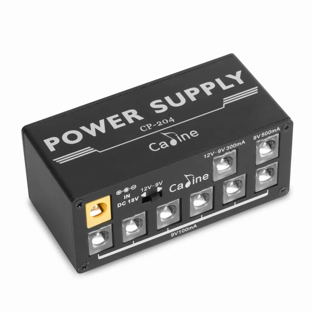 Multi DC Guitar Pedal Power Supply Caline CP-204 8 Outputs Mini Power Supply With Switchable Vol 18V 1A Adatper Power Mini Size