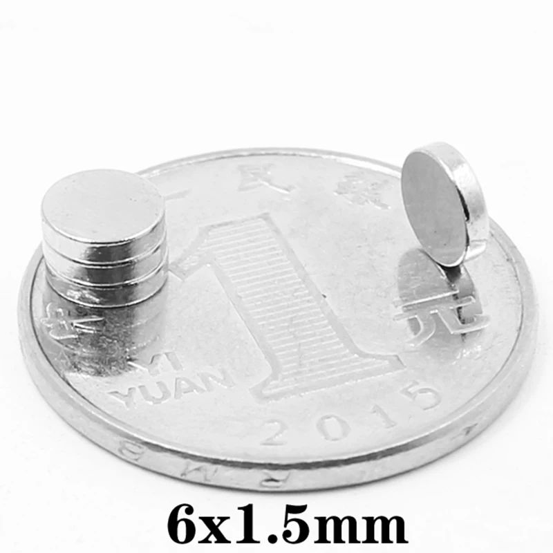 50~1500pcs 6x1.5 mm Super Strong Magnetic Magnet 6mmx1.5mm Permanent Neodymium Magnets disc 6x1.5mm Small Round Magnet 6*1.5 mm