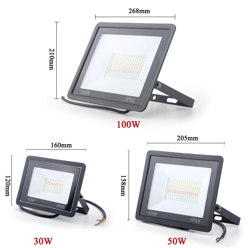 RGB smart floodlight outdoor wall light supports Tuya/Alexa/Google HomeAC220V 50W 100w IP65 waterproof garden landscape lighting