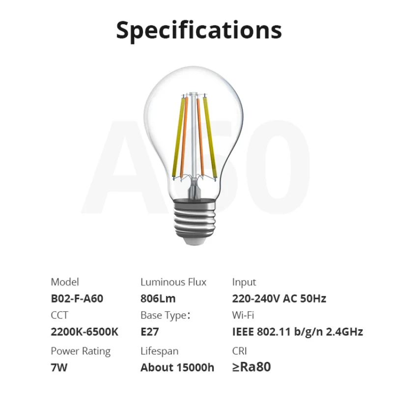 SONOFF B02-F-ST64/A60 الذكية واي فاي LED خيوط لمبة E27 عكس الضوء مصابيح كهربائية مصباح ثنائي اللون التحكم عن بعد عبر أليكسا جوجل المنزل