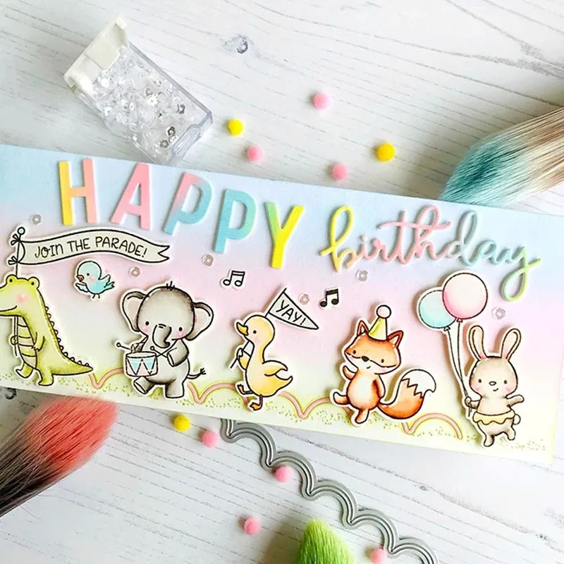 Happy Birthday Phrase Metal Cutting Dies Stencils Happy Birthday Phrase Die Cut For Card Making DIY New2019 Crafts Cards