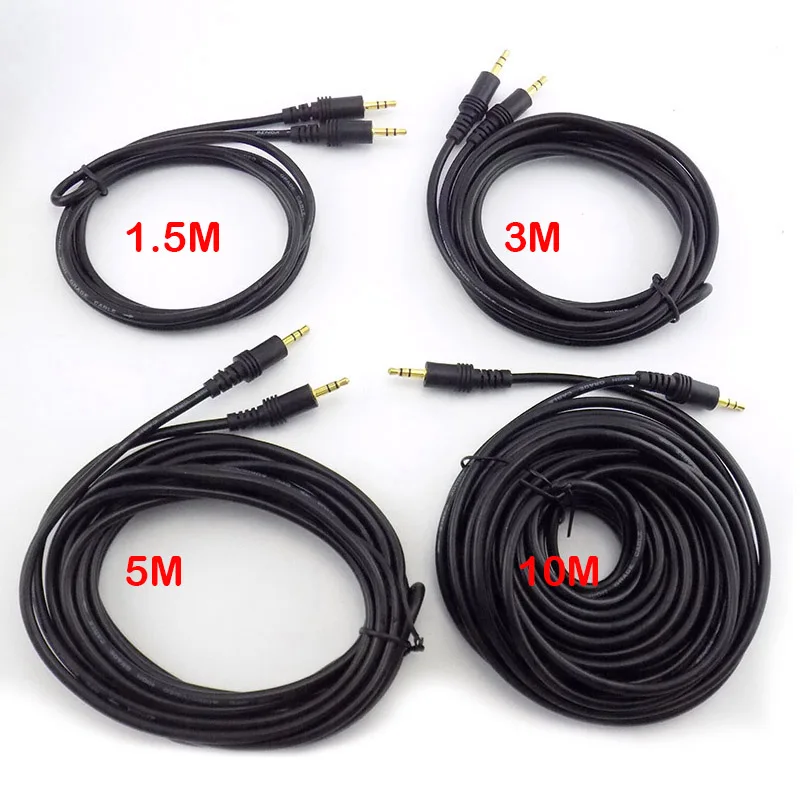 1.5/3/5/10M Male to Male 3.5mm Stereo Jack Male to Female Plug  Audio Aux Extension Cable Cord for Computer Laptop MP3/MP4