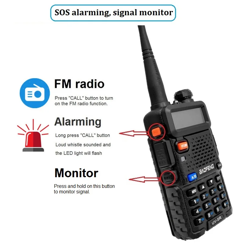 Imagem -02 - Baofeng Uv5r 8w Vhf Uhf Walkie Talkie Radio Scanner hf Transceiver Ham Radio Station For Hunting Uv5r uv 5r