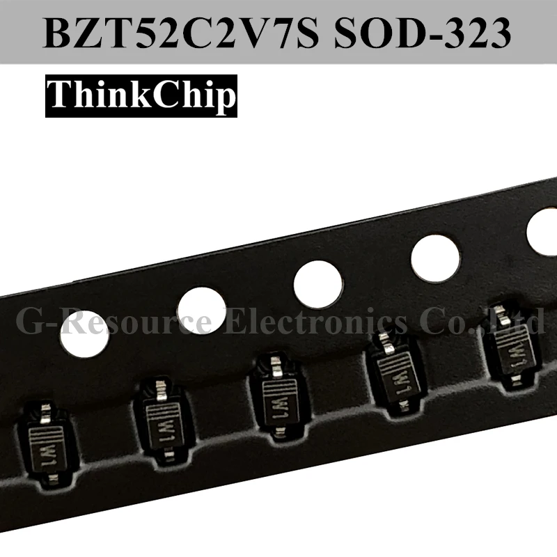 (100Pcs) BZT52C2V7S SOD-323 SMD 0805แรงดันไฟฟ้าStabilizedไดโอดDiode 2.7V (เครื่องหมายW1)