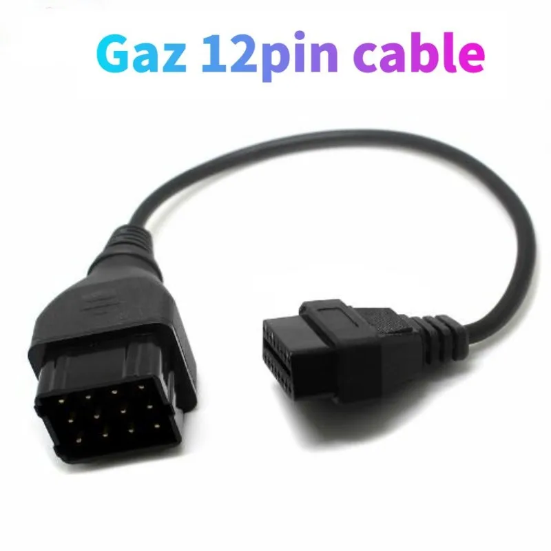 A++ Quality Converter Cable GAZ 12 Pin Male to OBD DLC 16 Pin 16Pin Female for vd DS150E cdp OBD2 Car Diagnostic Tool Adapter