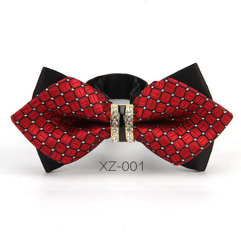 Luxury Boutique Fashion Metal Bow Ties For Men Bowtie Women Wedding Party Butterfly Bowties Gravata Slim Blue Burgundy