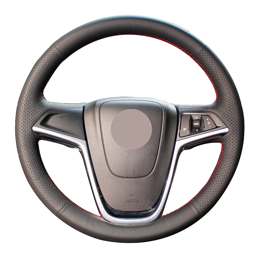 Hand-stitched Black Leather Car Steering Wheel Cover for Opel Astra J Meriva B Zafira C Vauxhall Astra J 2009 2010-20