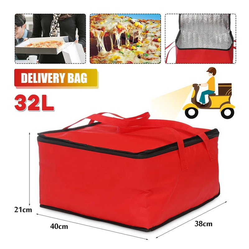 Bolsa impermeable para Pizza, bolsa térmica para comida, Picnic, Plegable, portátil