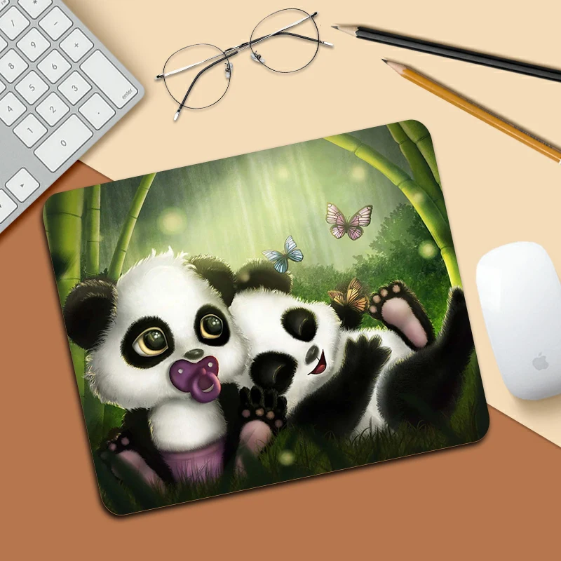 Panda bonito animal pequeno computador mousepad gamer acessórios para pc gamer completo barato jogo teclado almofada do mouse almofadas de mesa