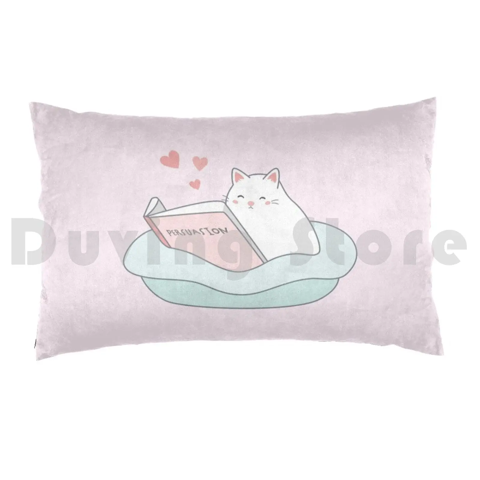 Jane Austen Cat-Persuasion , Pale Pink Pillow Case 20*30 Inch Jane Austen Jane Austen Jane Austen