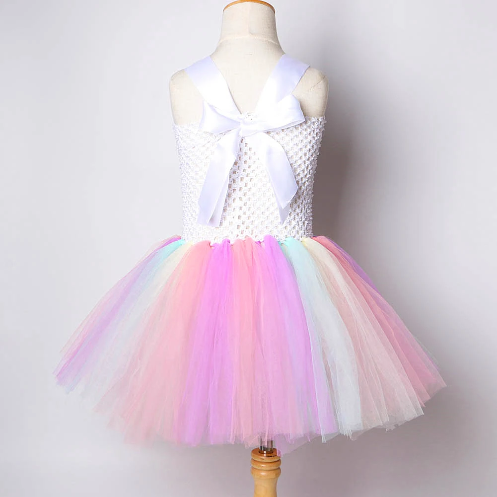 Pastel Unicorn Dresses for Girls Unicorns Costume for Birthday Party Princess Tutu Dress Girl Kids Halloween Costumes Outfits