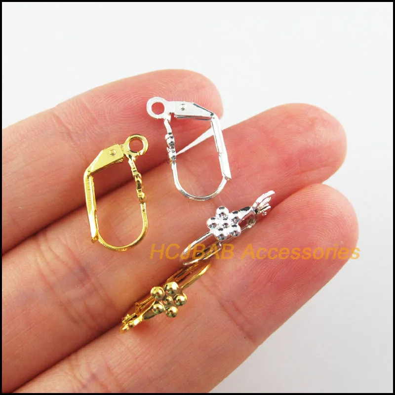 New 30 Flower Ear Hook Earrings Closure for DIY Jewelry 9x17mm French Earring Hook Jewellery Findings