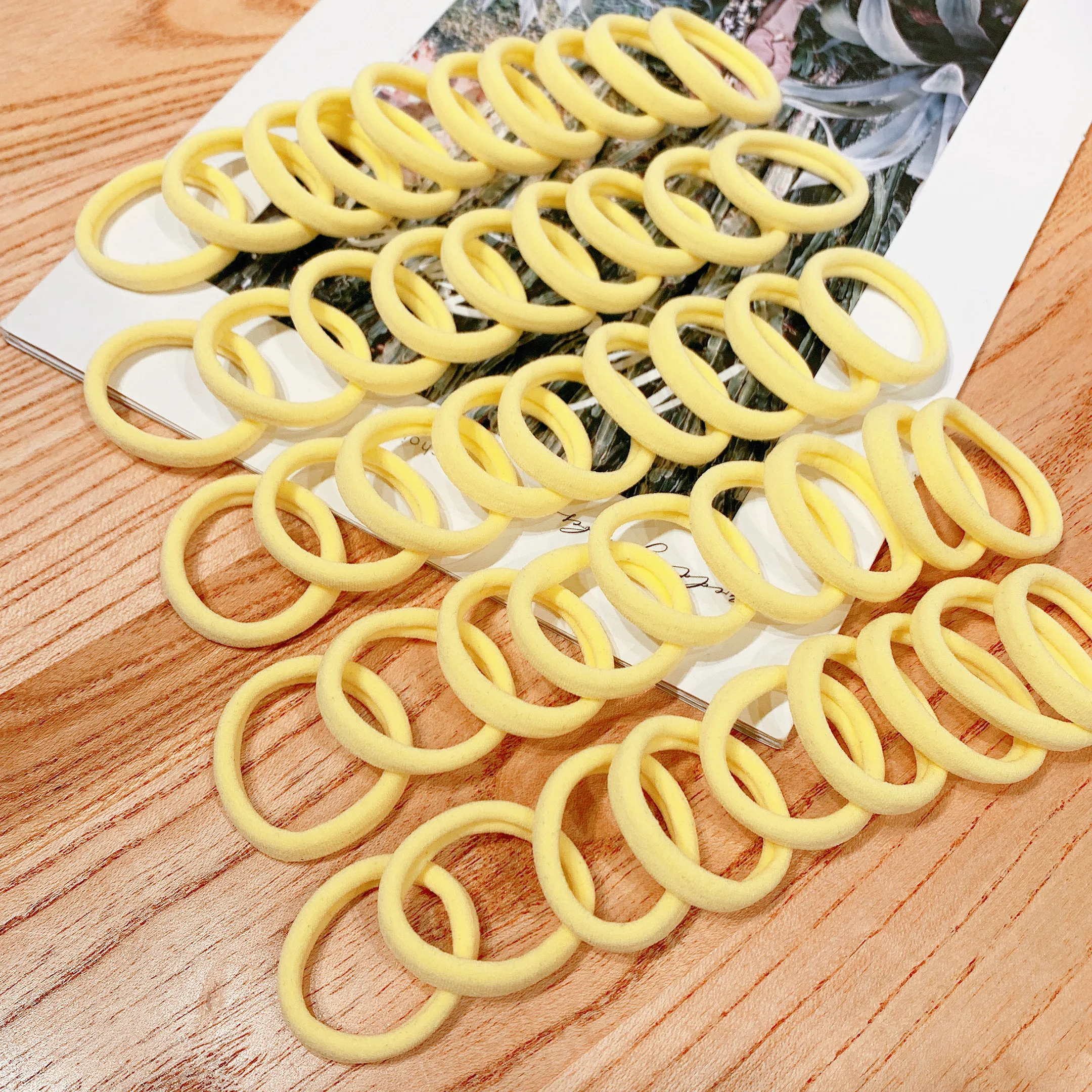 50PCS 4.5CM Cotton Elastic Hair Ties For Women Ponytail Seamless Soft Hair Bands Fashion Hair Accessories Multicolour Headdress