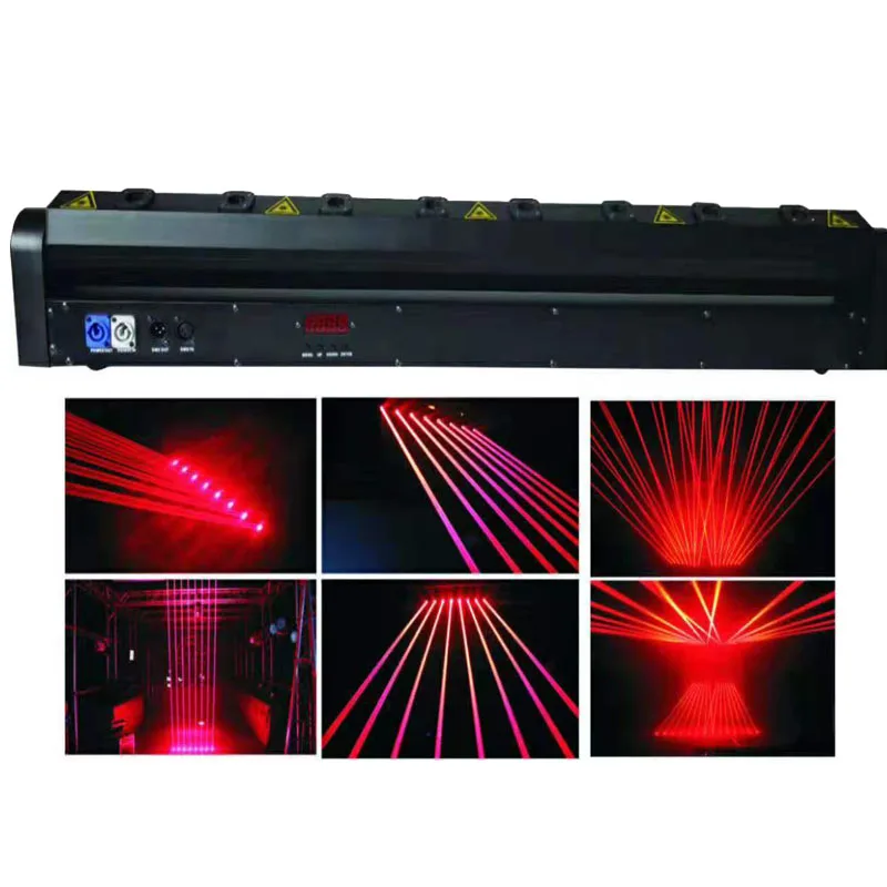 200mW RGB Full Color Moving Head 8 eyes Laser Beam Bar Light Single Laser DMX Racing Effect Laser Bar Light For Stage DJ Disco