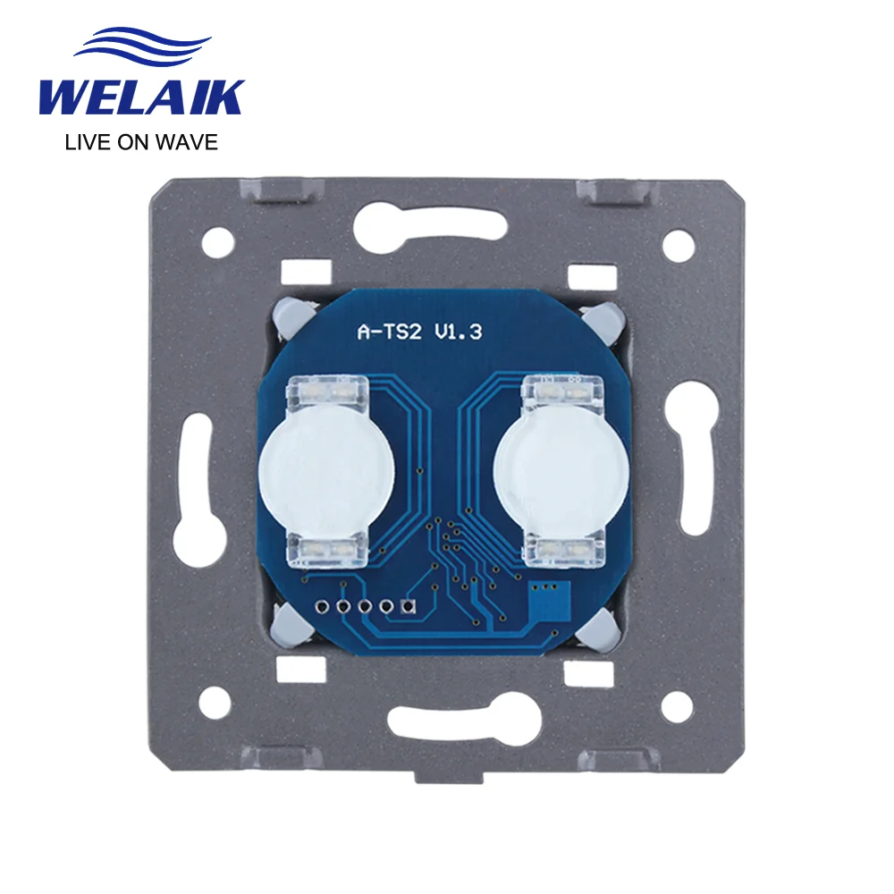 WELAIK EU Standard Single FireWire 1~1000W 220V 5A 2gang1way Smart LED Light  Wall Touch-Switch DIY-Parts Module A921