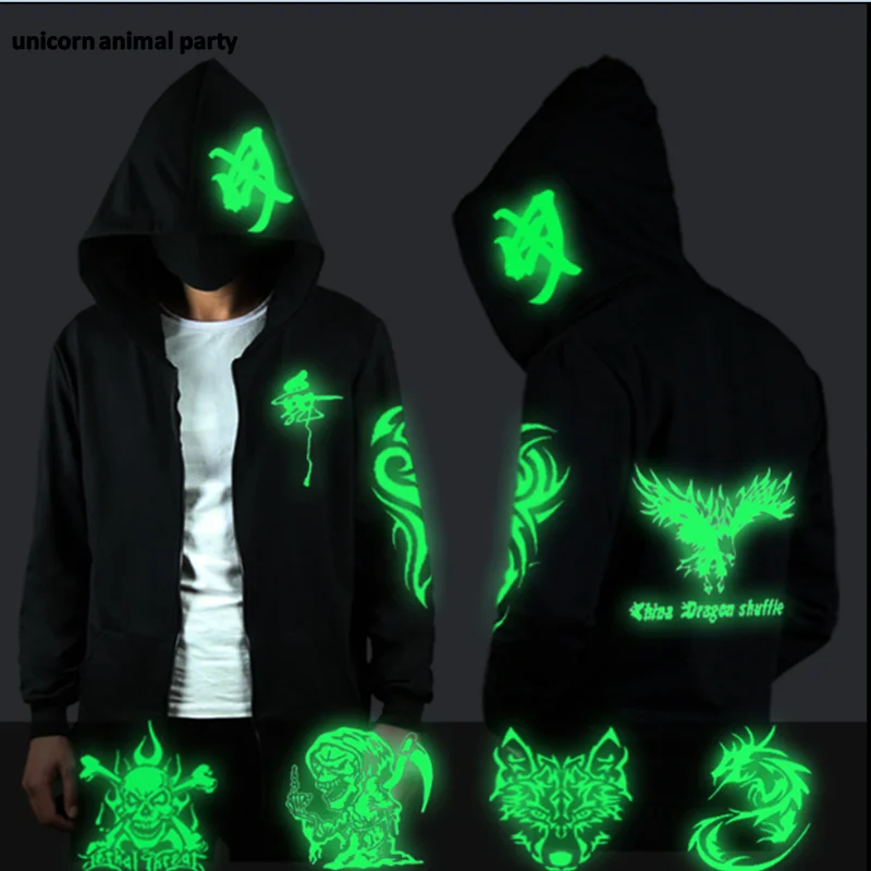 

Unisex Noctilucent long-sleeved jacket clothes loose coat and students fashion clothing dance night shining clothing ghost dance