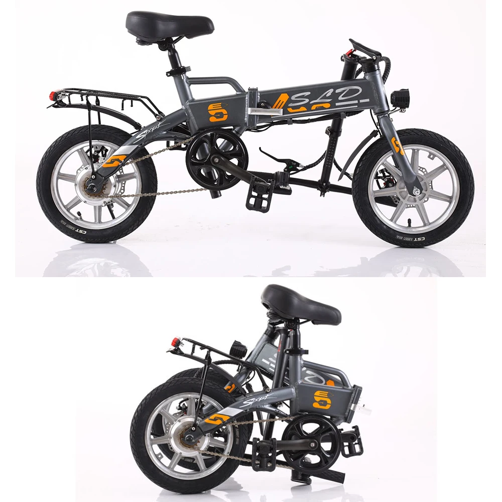 14 Inch Folding Electric Bicycle 36v 8Ah E-bike Mini Electric Adult Motorcycle