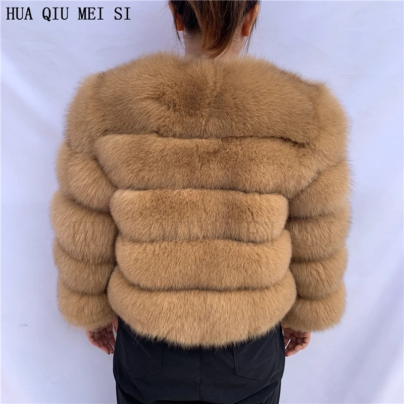 New Real Fox Fur Coat Women's Winter Warm 100% Natural Fur Jacket Short Raccoon Fur Coat Women's High Quality Hot Sale