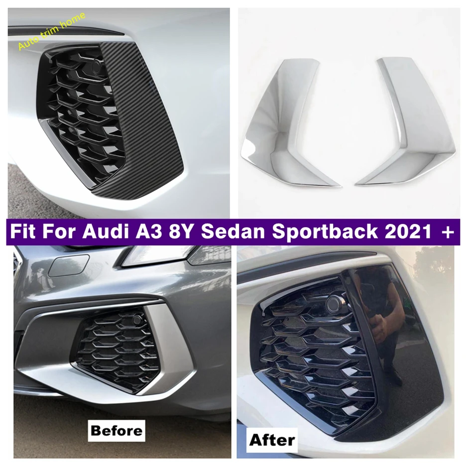 

Front Bumper Fog Light Lamp Eyelid Eyebrow Cover Trim Fit For Audi A3 8Y Sedan Sportback 2021 2022 2023 2024 Auto Accessories