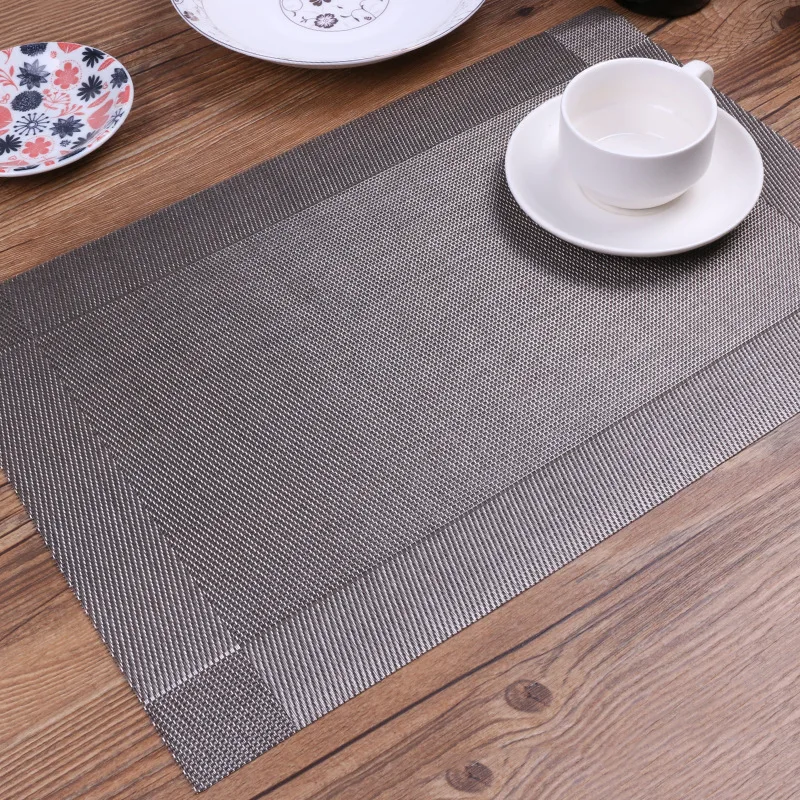 Beautifully PVC Washable Placemats for Dining Table Mat Non-slip Placemat Set In Kitchen Accessories Cup Coaster Wine Pad