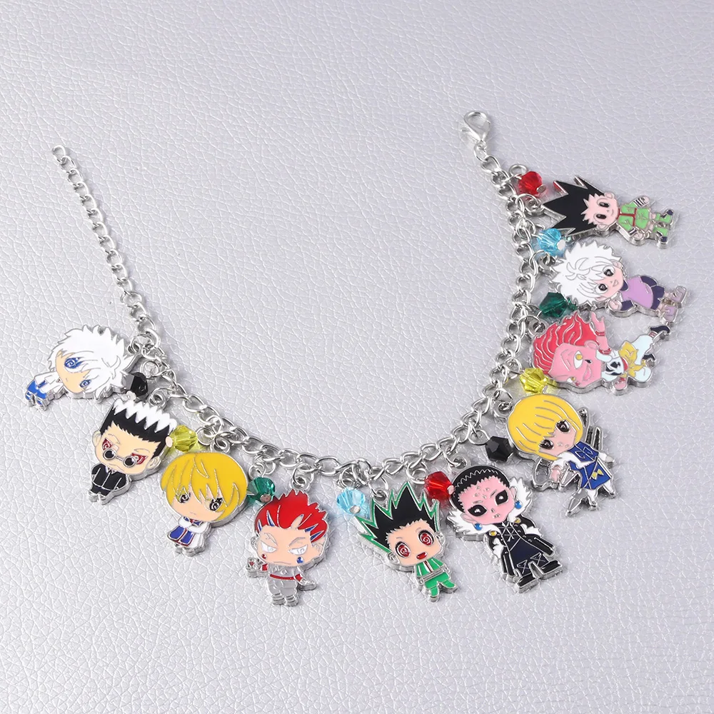 Anime Hunter X Hunter Bracelets Cute GON FREECSS Kurapika Killua Zoldyck Leorio PaladiKnight Figure Pendant Bangles Jewelry Gift