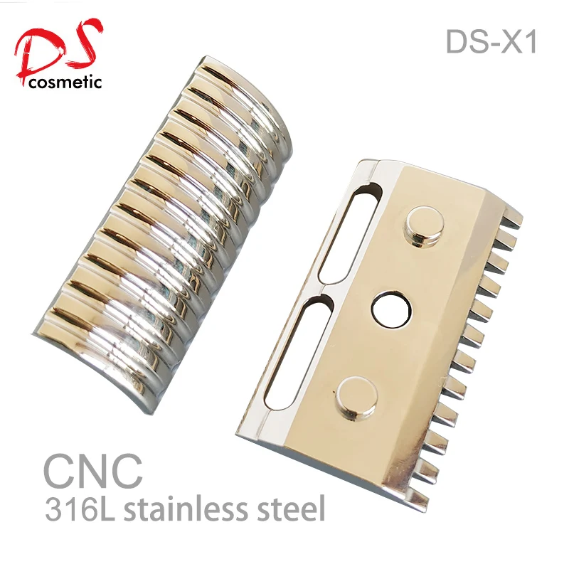 Dscosmetic X1 Stainless steel open comb double edge safety razor head