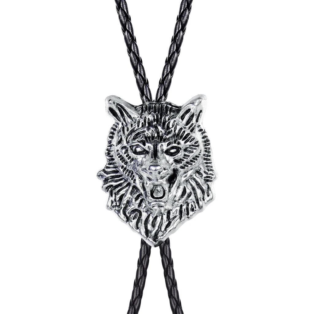 New style wolf head bolo tie collar rope hanging fashion men\'s and women\'s clothing pendant bolo tie accessories