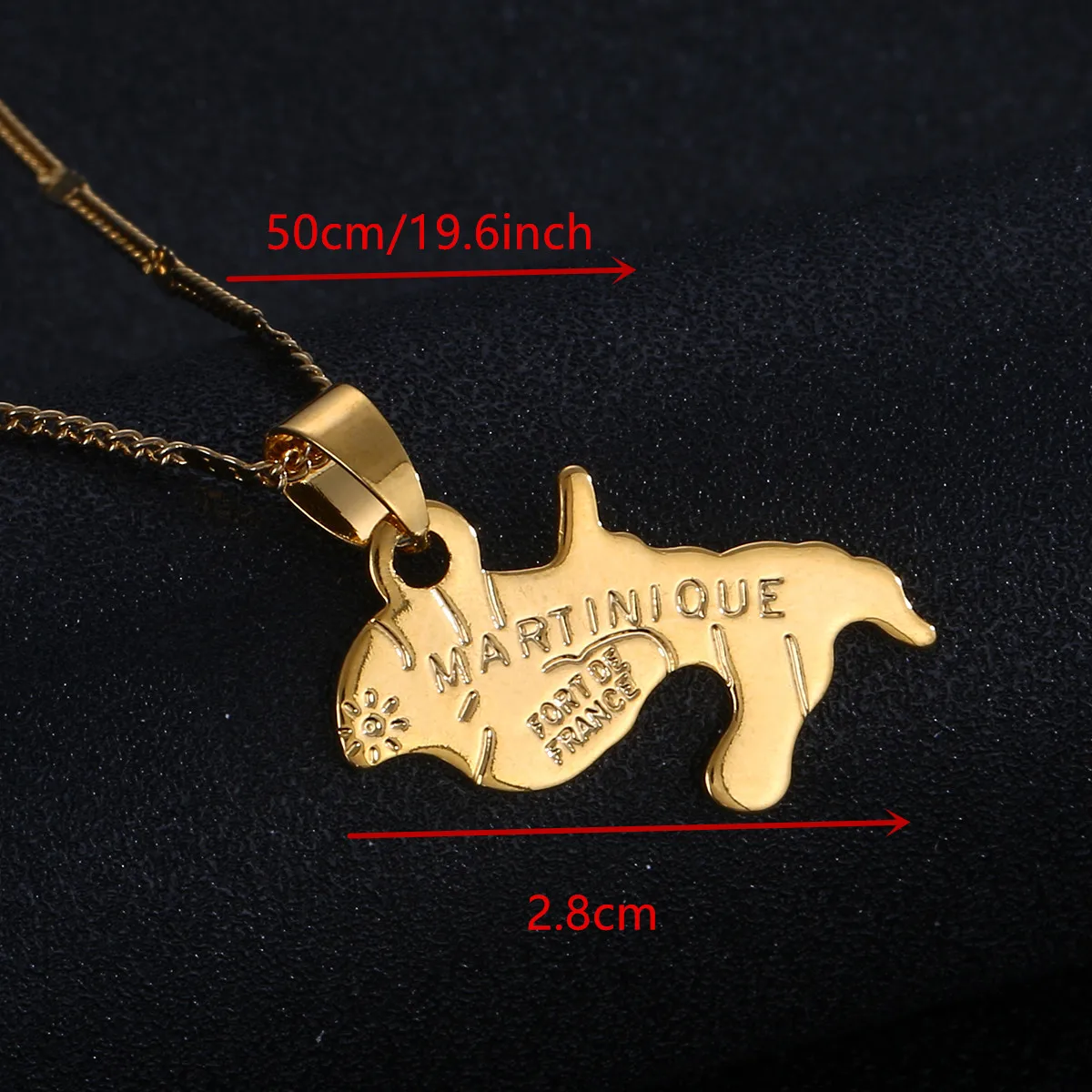 Map of Martinique Necklace Pendants for Women Gold Color Jewelry Martinique Map Jewelry