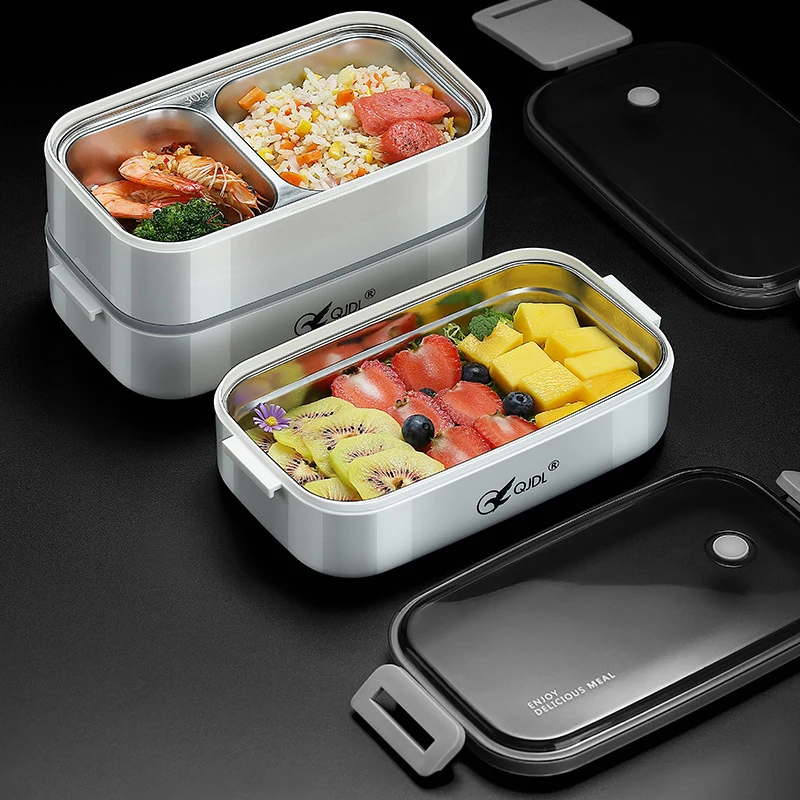 304 Stainless Steel Insulated Lunch Box For Student Office Worker Lunch Box Tableware Breakfast Boxes Food Container Storage