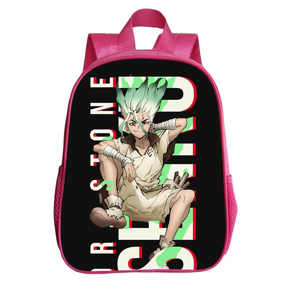 

DR.Stone Backpack Children Funny Cartoon Kindergarten Rucksack Baby Boys Girls Anime Knapsack Mochila 12 Inches