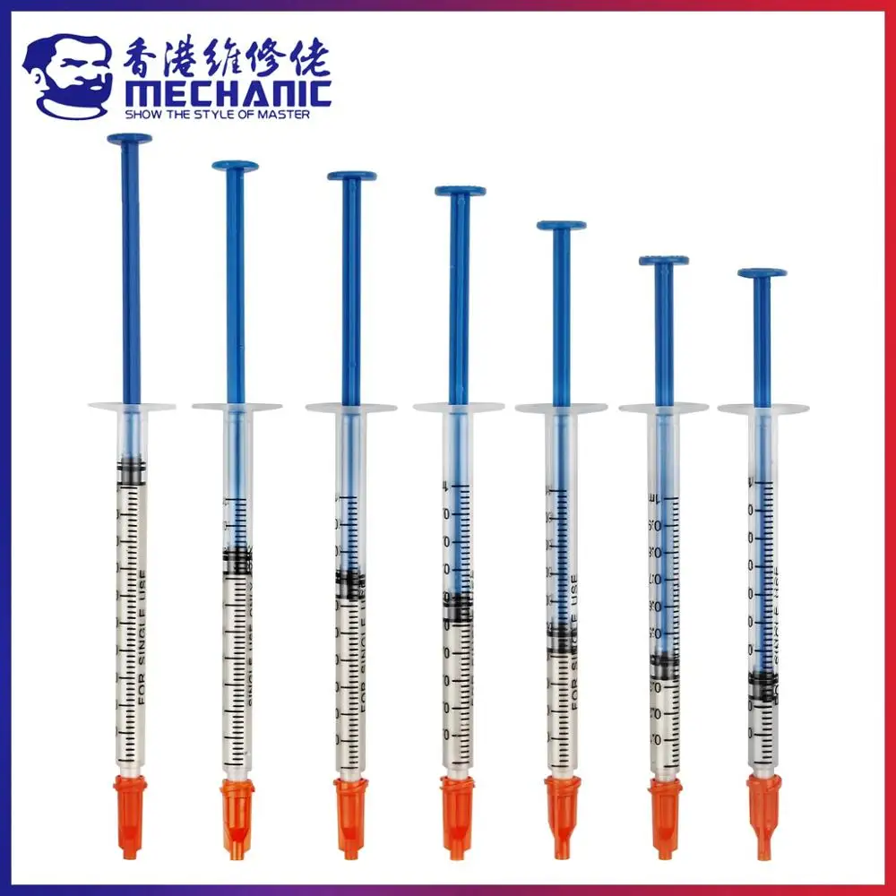 MECHANIC 0.2/0.3/0.4/0.5/0.6/0.7/1.0ml Silver Conductive Glue Wire Electrically Paste Adhesive Paint For PCB Repair with Needle