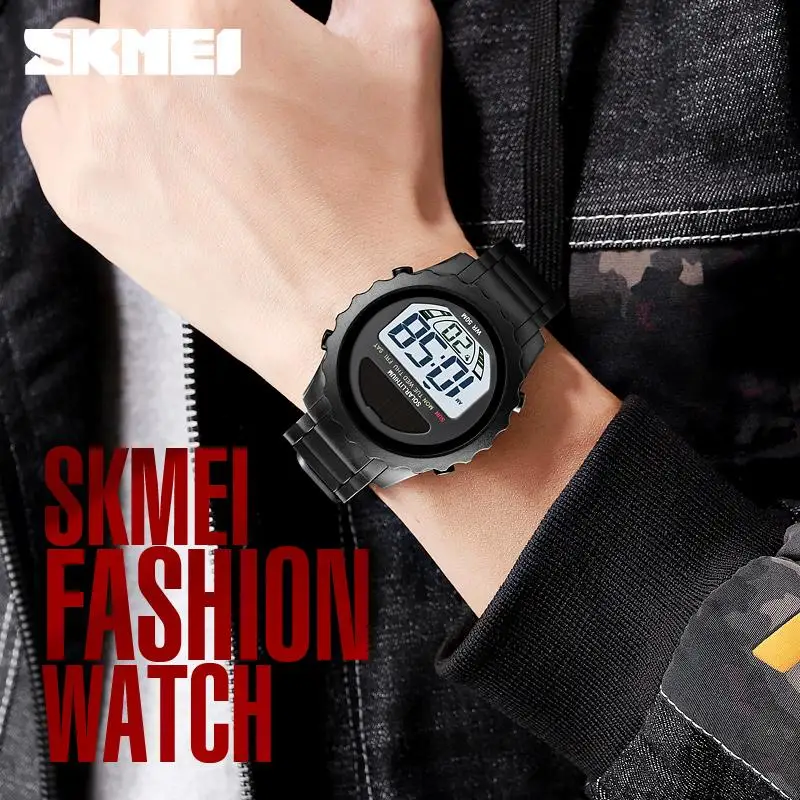 SKMEI Solar Power Digital Watch Men Outdoor Sport Men\'s Watches Chronograph Multifunctional Waterproof 5Bar Fashion Clock 1585