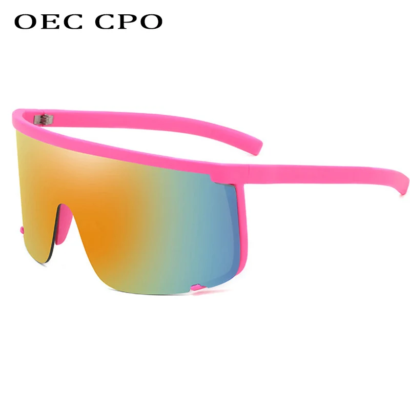 OEC CPO New Sunglasses Man Oversize Shield Half Frame Sunglasses Women Goggles Glasses UV400 O371