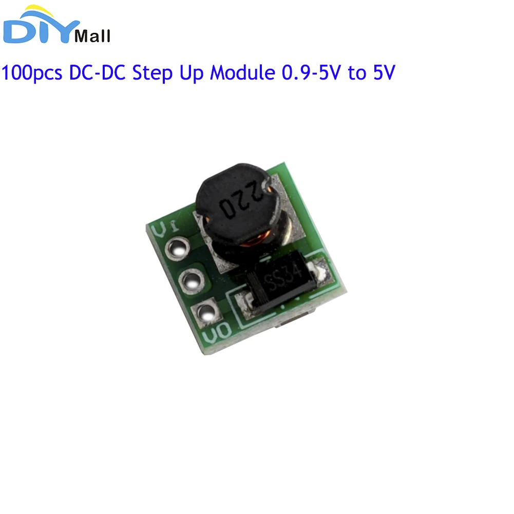 

100pcs DC-DC Boost Step UP Converter Module 0.9-5V to 5V Voltage Regulator Power Supply Module for 18650 Li-ion battery