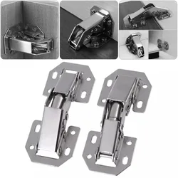 3-4 Inch 90 Degree Thicken Free Drilling Hole Cabinet Door Soft Closing Hydraulic Buffer Hinge Furniture Hardware