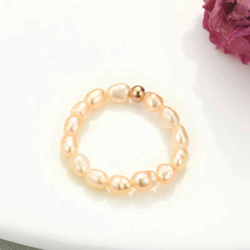 Cauuev Small Natural Freshwater Pearl Couple Rings for Women Real 925 Sterling Silver Jewelry forWholesale Fashion Gift view 6
